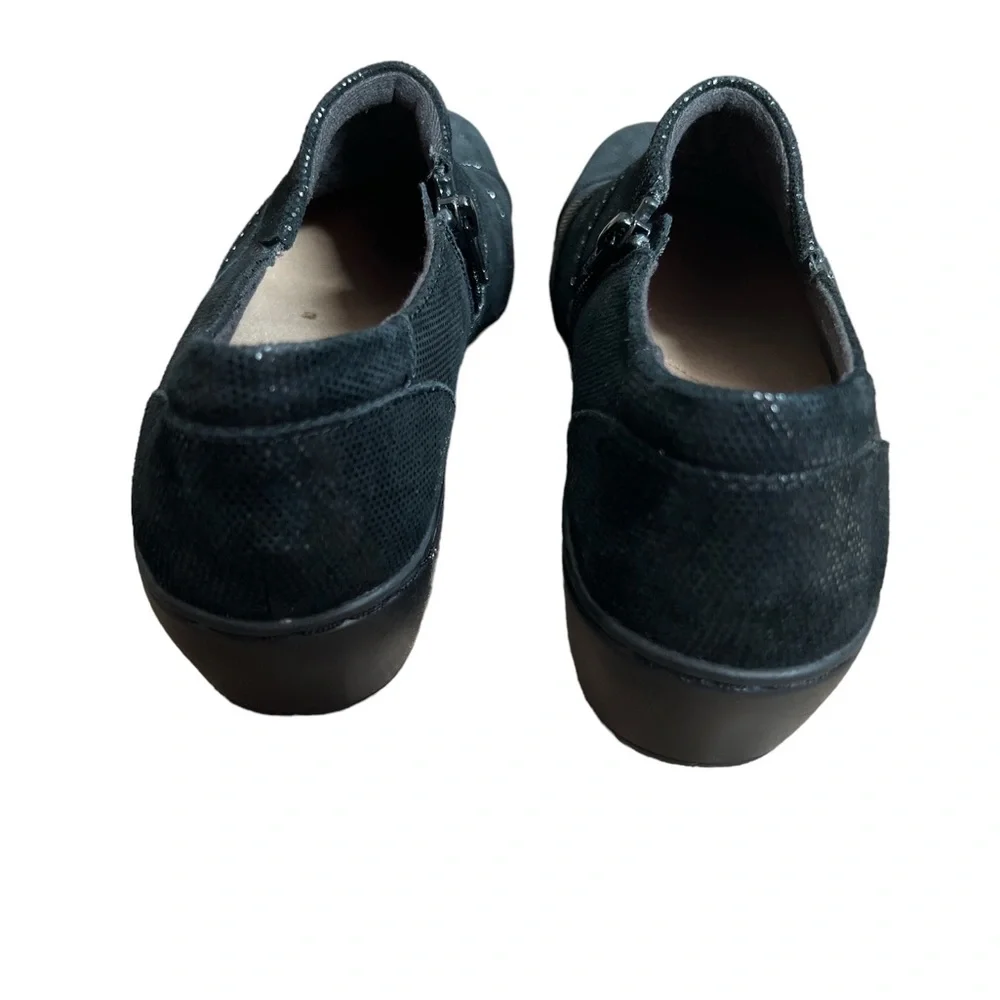 Clarks Women's Channing Kim Slip-On Loafer Black‎ Lizard Size 8M